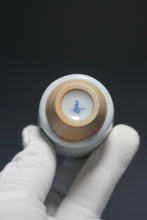 Load image into Gallery viewer, 55ml Shan Kilns Dripping Moon White Ruyao Tall Teacup 善窑汝窑月白流釉杯
