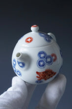 Load image into Gallery viewer, Qinghua Fish and Coins Jingdezhen Fine Porcelain Teapot 青花有余龙蛋壶 100ml

