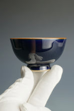 Load image into Gallery viewer, 110ml Jilan Blue Ruyao Yashou Teacup by Shan Kilns 善窑汝窑霁蓝压手杯
