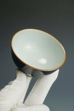 Load image into Gallery viewer, 110ml Jilan Blue Ruyao Yashou Teacup by Shan Kilns 善窑汝窑霁蓝压手杯
