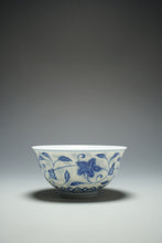 Load image into Gallery viewer, Wood Fired Qinghua 4 Seasons Flower Jingdezhen Porcelain Teacup 柴窑青花四季花杯 140ml
