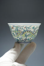 Load image into Gallery viewer, Doucai Double Dragon Jingdezhen Porcelain Teacup 斗彩双龙杯 125ml

