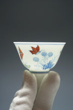 Load image into Gallery viewer, Doucai Butterflies Jingdezhen Porcelain Teacup 斗彩花蝶仿古杯 70ml
