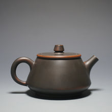 Load image into Gallery viewer, 150ml Pinggai Shipiao Dark Grey Nixing Teapot by Li Wenxin 李文新坭兴平盖石瓢 (深)
