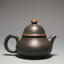 Load image into Gallery viewer, 115ml Dark Grey Puffy Lid Pear Nixing Teapot by Li Wenxin 李文新泥兴梨形 (深）
