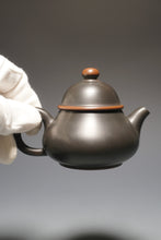 Load image into Gallery viewer, 115ml Dark Grey Puffy Lid Pear Nixing Teapot by Li Wenxin 李文新泥兴梨形 (深）
