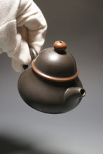 Load image into Gallery viewer, 115ml Dark Grey Puffy Lid Pear Nixing Teapot by Li Wenxin 李文新泥兴梨形 (深）
