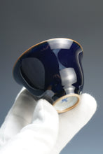 Load image into Gallery viewer, 50ml Jilan Blue Ruyao Bell Teacup by Shan Kilns 善窑汝窑霁蓝钟式杯

