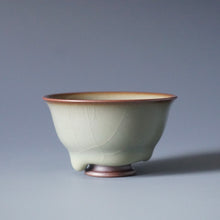 Load image into Gallery viewer, 65ml Shan Kilns Dripping Fenqing Ruyao Teacup 善窑汝窑粉青流釉杯
