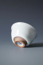 Load image into Gallery viewer, 65ml Shan Kilns Dripping Moon White Ruyao Teacup 善窑汝窑月白流釉杯
