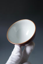 Load image into Gallery viewer, Red Ruyao Tall Chicken Heart Teacup by Shan Kilns 善窑汝窑霁红高鸡心杯 110ml
