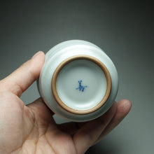 Load image into Gallery viewer, 100ml Moon White Ruyao Bamboo Shape Teacup, 月白汝窑茶杯
