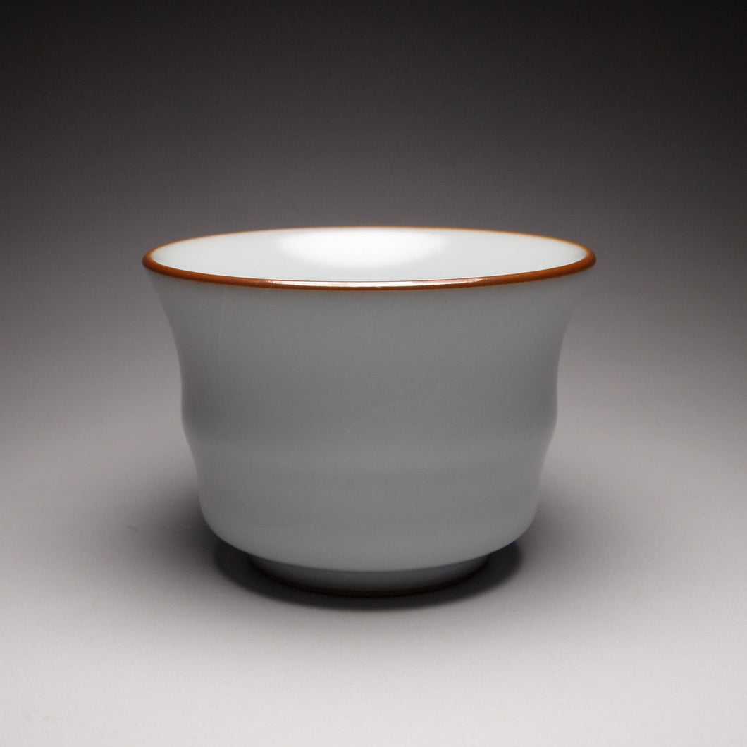 100ml Moon White Ruyao Bamboo Shape Teacup, 月白汝窑茶杯