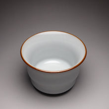 Load image into Gallery viewer, 100ml Moon White Ruyao Bamboo Shape Teacup, 月白汝窑茶杯
