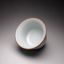 Load image into Gallery viewer, 100ml Moon White Ruyao Bamboo Shape Teacup, 月白汝窑茶杯
