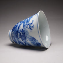 Load image into Gallery viewer, Qinghua Landscape Flower Goddess Jingdezhen Porcelain Teacup, 重工青花山水花神杯
