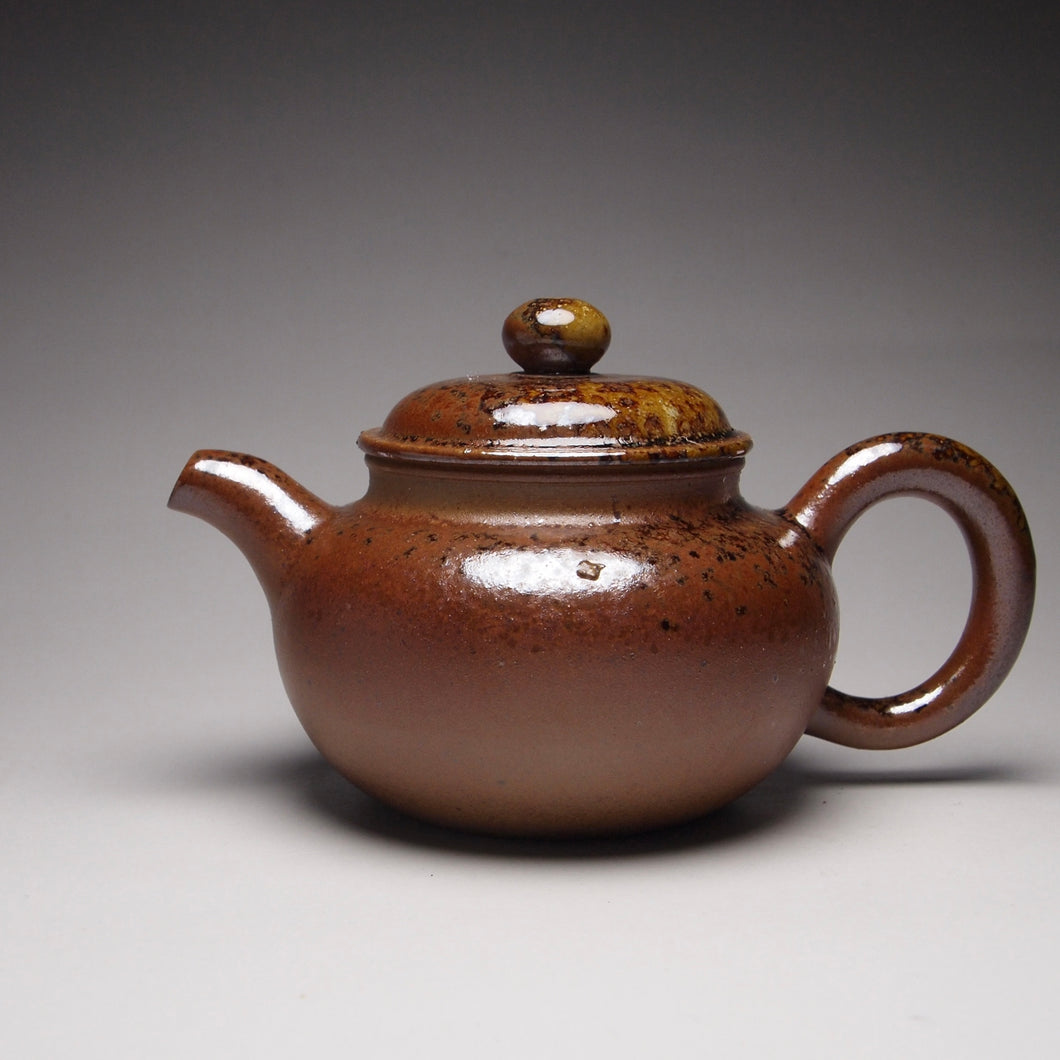 Wood Fired Little Fanggu Nixing Teapot,  李文新柴烧坭兴小仿古壶, 105ml