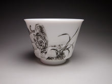 Load image into Gallery viewer, Mocai Tiger Tianbai Porcelain Teacup 墨彩老虎杯
