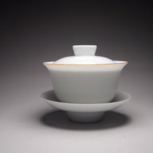 Load image into Gallery viewer, 100ml Classic Jingdezhen Porcelain Gaiwan with Brown Rim, 甜白小福圆盖碗
