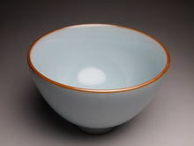 Load image into Gallery viewer, 130ml Azure Ruyao Chicken Heart Teacup 天青汝窑鸡心杯

