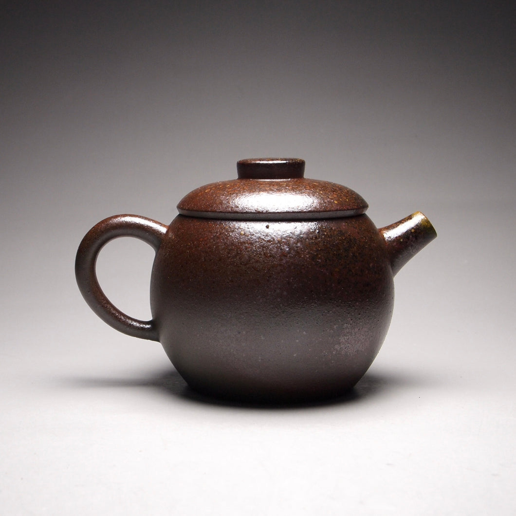Wood Fired Julunzhu Dicaoqing Yixing Teapot, 柴烧底槽青巨轮珠 135ml