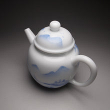 Load image into Gallery viewer, 140ml Qinghua Hand Painted Lanscape Jingdezhen Porcelain Teapot, 甜白釉重工山水壶
