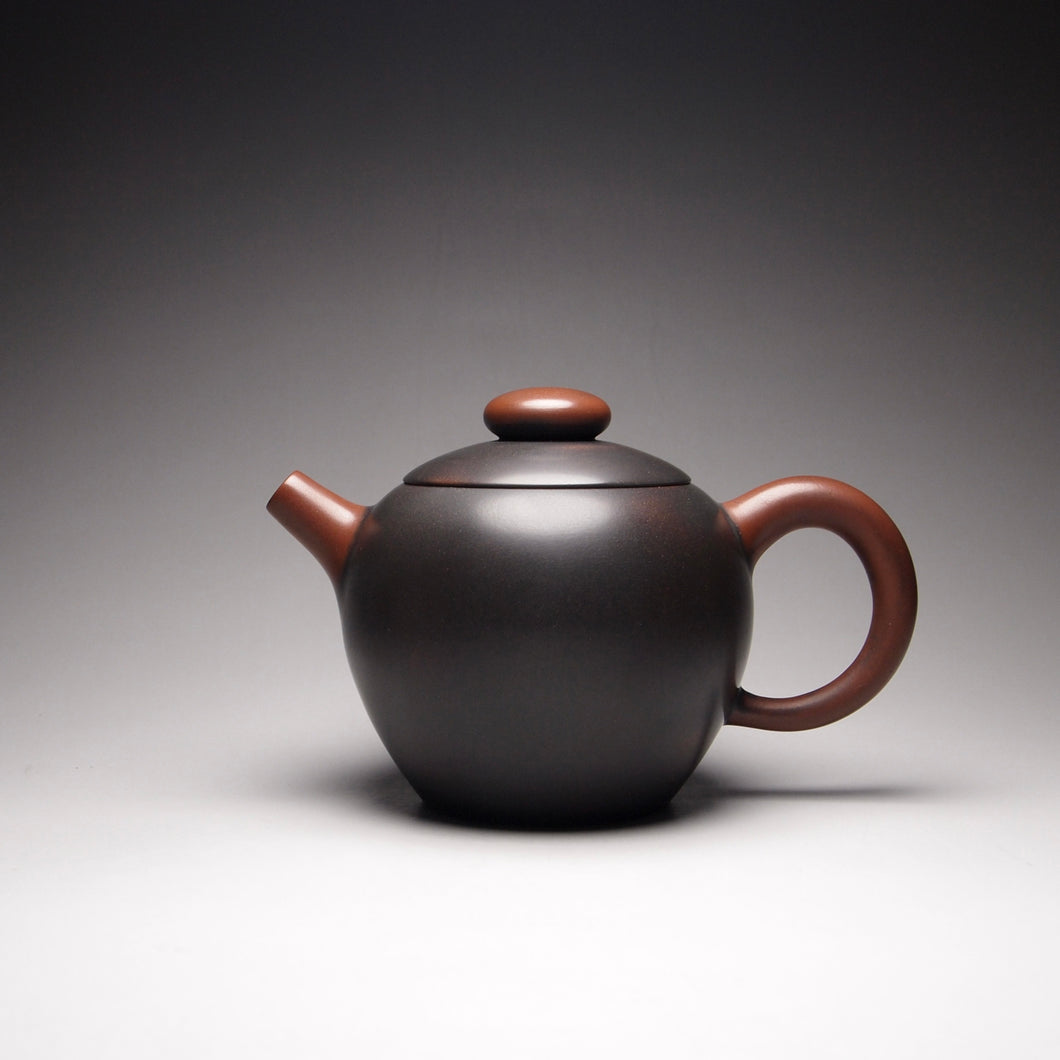 140ml Red and Grey Julunzhu Nixing Teapot 坭兴巨轮珠壶