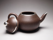Load image into Gallery viewer, PRE-ORDER: TianQingNi Pear Yixing Teapot with Pure Silver Rim 包银天青泥梨型 150ml
