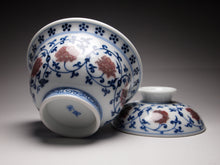 Load image into Gallery viewer, Qinghua Youlihong Fanggu Jingdezhen Porcelain Gaiwan, 青花釉里红缠枝花卉盖碗
