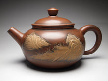 Load image into Gallery viewer, Shuiping Nixing Teapot with Carvings of a Landscape Li Changquan, 黎昌权刻绘壶 175ml
