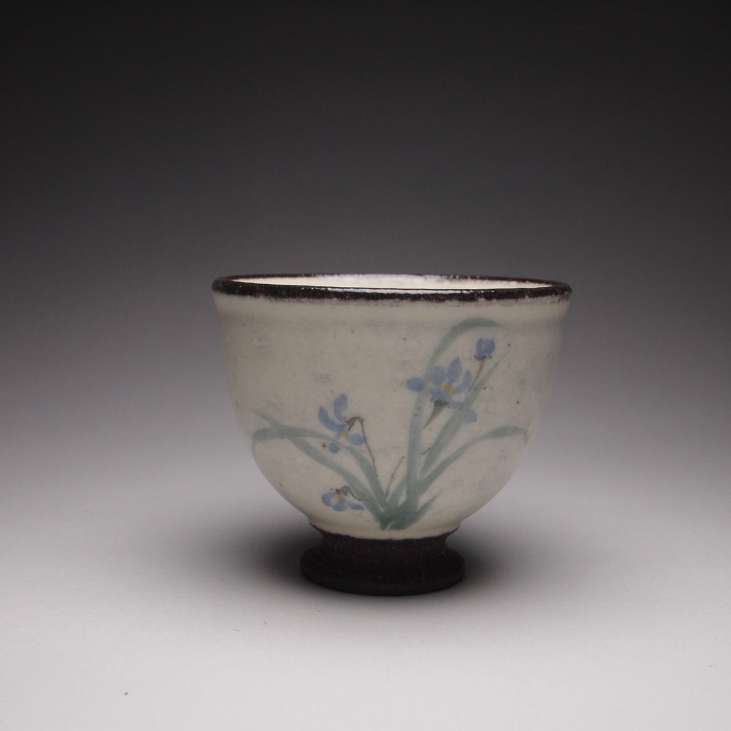 Irises Kohiki style stoneware teacups, 36ml