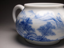 Load image into Gallery viewer, 205ml Qinghua Hand Painted Lanscape Jingdezhen Porcelain Teapot, 甜白釉重工山水壶
