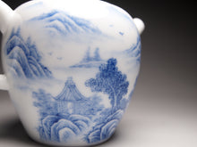 Load image into Gallery viewer, 230ml Qinghua Hand Painted Lanscape Jingdezhen Porcelain Teapot, 甜白釉重工山水壶

