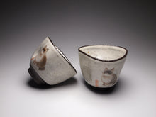 Load image into Gallery viewer, Three-sided Kitty Cat Kohiki style stoneware teacups, 50ml
