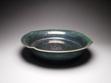 Load image into Gallery viewer, Midnight Glazed Stoneware Tea Boat Saucer
