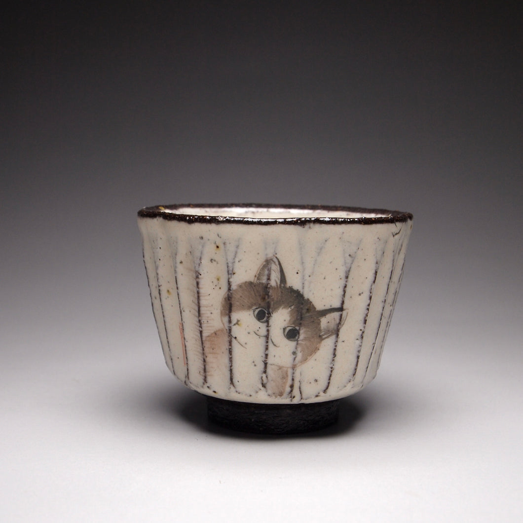 Kitty Cat Kohiki style stoneware teacups, 45ml