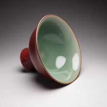 Load image into Gallery viewer, 75ml Jihong and Celadon High Base Teacup 青瓷霁红高足杯
