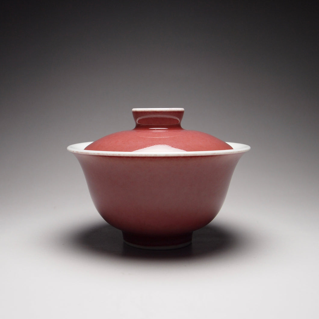 Fanggu JiangDouHong (Peach Blossom) Porcelain Gaiwan 仿古豇豆红盖碗