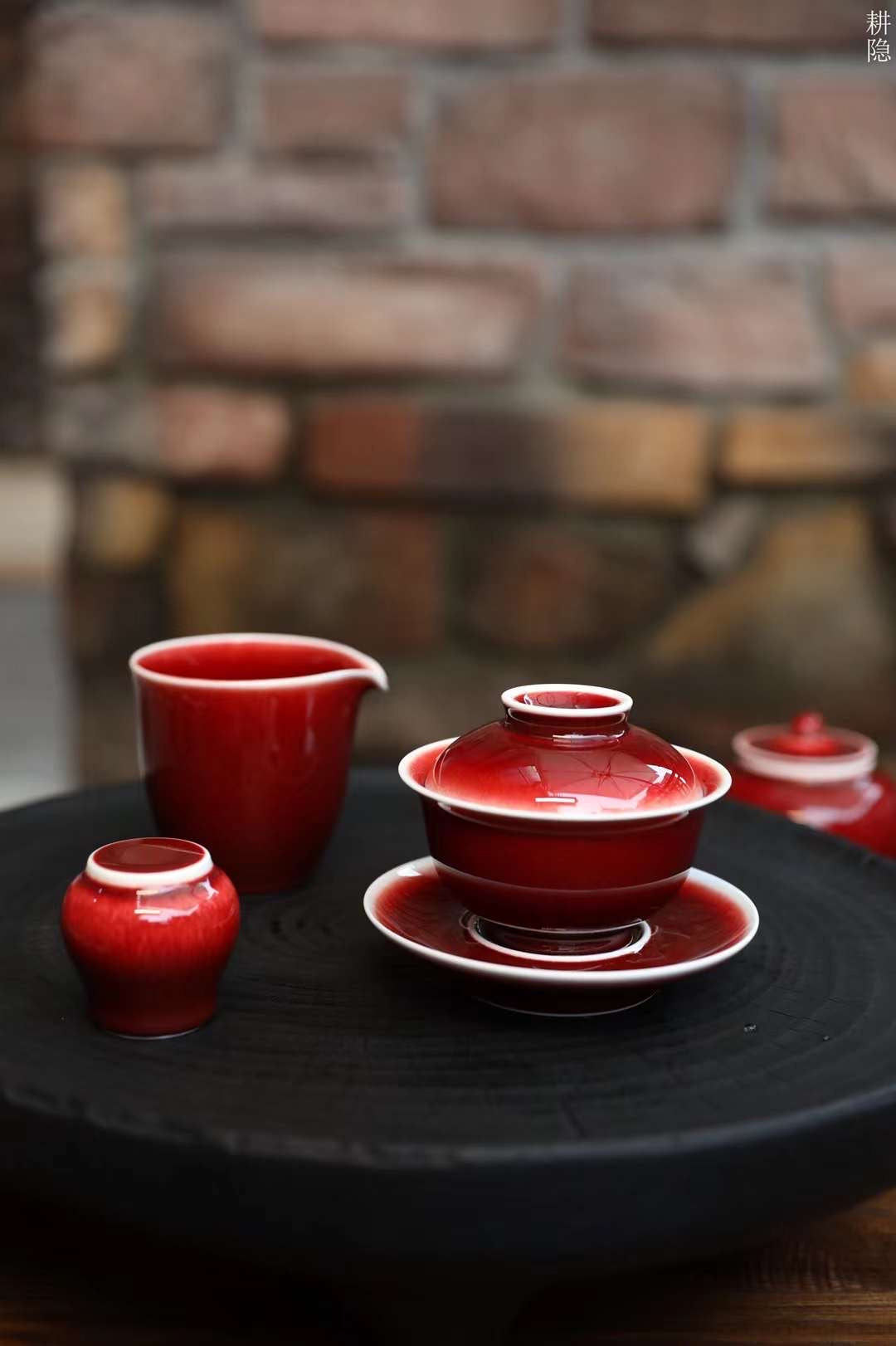 Langhong Porcelain Flower Goddess Gaiwan 耕隐郎红花神盖碗