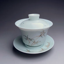 Load image into Gallery viewer, 150ml Bamboo Motif Youzhongcai Master&#39;s Jingdezhen Porcelain Gaiwan
