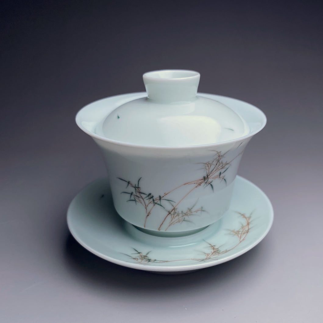 150ml Bamboo Motif Youzhongcai Master's Jingdezhen Porcelain Gaiwan