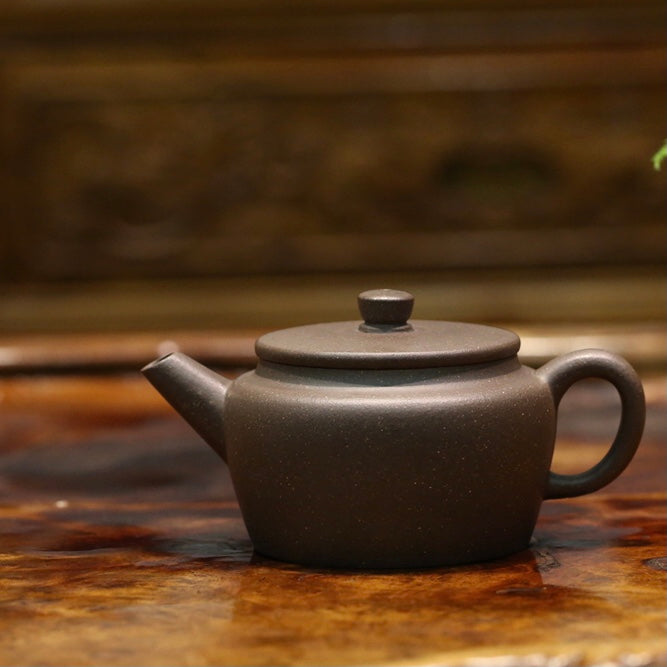 TianQingNi Sangbian Yixing Teapot, 天青泥桑扁壶, 150ml