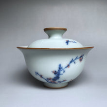 Load image into Gallery viewer, Plum Blossoms on Moon White Ruyao Gaiwan 汝窑月白盖碗
