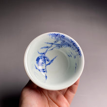 Load image into Gallery viewer, Fanggu Technique Jihong and Qinghua Porcelain Bird and Fish Cup
