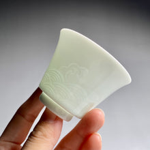 Load image into Gallery viewer, 70ml YingQing 影青 Waves Motif Horseshoe Porcelain Teacup
