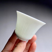 Load image into Gallery viewer, 60ml YingQing 影青 Blades of Grass Motif Horseshoe Porcelain Teacup
