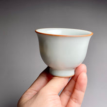 Load image into Gallery viewer, 70ml Flower Goddess Moon White Ruyao Teacup, 月白汝窑茶杯
