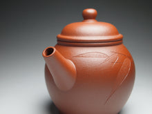 Load image into Gallery viewer, Xiao Hongni Tall Julun Yixing Teapot with Carving of Bamboo, 小红泥巨轮壶, 135ml
