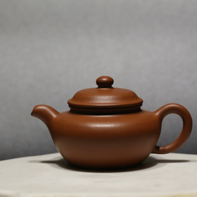 Fully Handmade Zhuni Fanggu Yixing Teapot, 全手工朱泥小仿古壶, 80ml