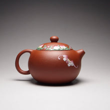 Load image into Gallery viewer, Zhuni Xishi Yixing Teapot with Diancai Painting 点彩朱泥西施壶 110ml
